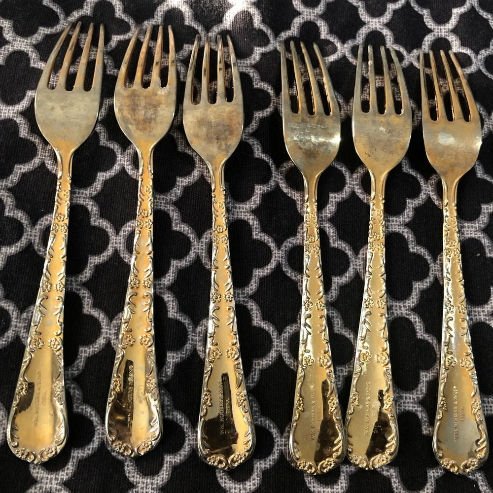 Vtg William Rogers and Sons Flatware Silverware GOLD PLATE 23 Pieces 9” Fork L12